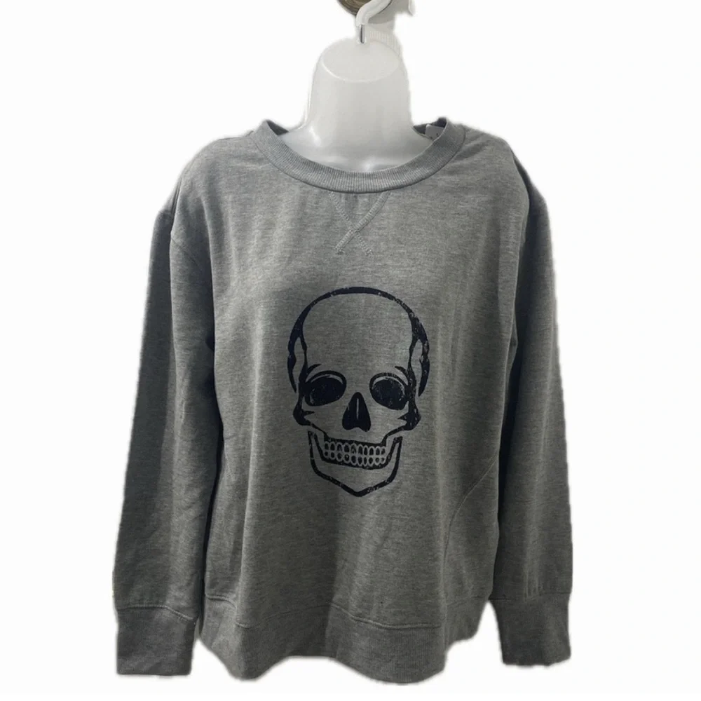 C&C California Halloween Skull Graphic Lightweight Sweatshirt - Picture 1 of 6